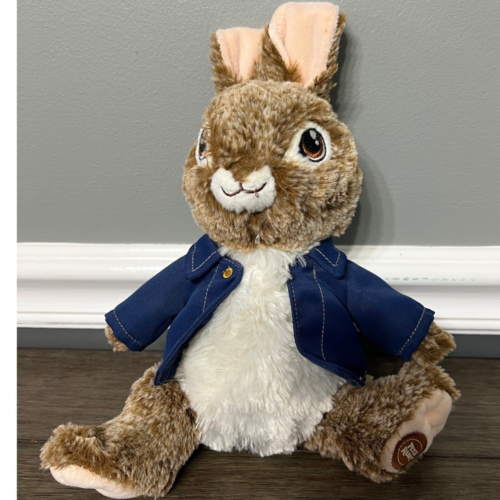 Peter‎ Rabbit Plush Stuffed Animal Toy Navy Blue Jacket 11" Kids